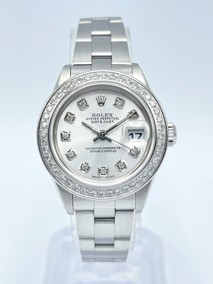 Rolex Datejust 26 mm 79190 plata diamante esfera de puntos y caja de bisel de diamante Foto 4 de 4