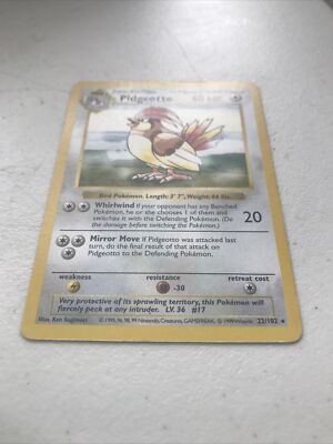Pidgeotto - Shadowless - Base Set - Rare - 22/102 - 1999 WOTC