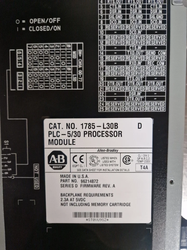 ALLEN BRADLEY - 11785-L30B plc 5/30 Processor module - Photo 2/2
