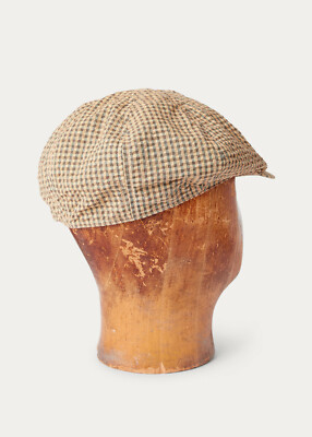 帽子 RRL DRIVER CAP BROWN CHECK Ralph Lauren RRL Japanese Cotton Checked Seersucker Newsboy