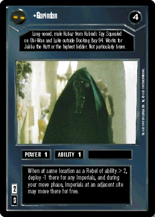 Star Wars CCG Limited Premiere BB M/NM Garindan