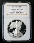 2003 W $1 American Proof Silver Eagle NGC PF 70 Ultra Cameo Brown Label #6725