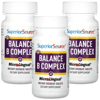 Superior Source MicroLingual Balance B Complex 60 Tablets Each (Pack of 3)