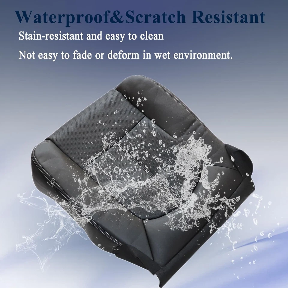 Front Passenger Side Bottom Seat Cover Charcoal Black Replacement - Image 2 of 4