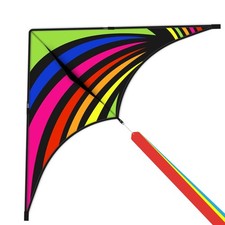 Delta Kite for Kids Adults, Extremely Easy to Fly Kites with 3 Ribbons and ...
