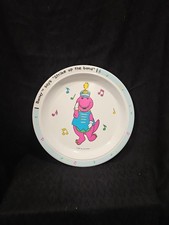 1992 Barney the Dinosaur Melamine Mealtime Plate "Strike up the Band" Selandia