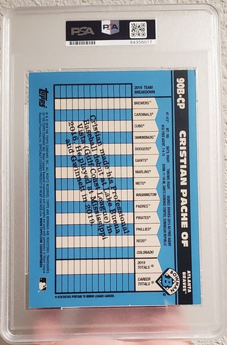 CRISTIAN PACHE AUTOGRAPH AUTO SIGNED 2020 BOWMAN 1991 BOWMAN JUMBO 5x7 #/49 PSA - Picture 4 of 4