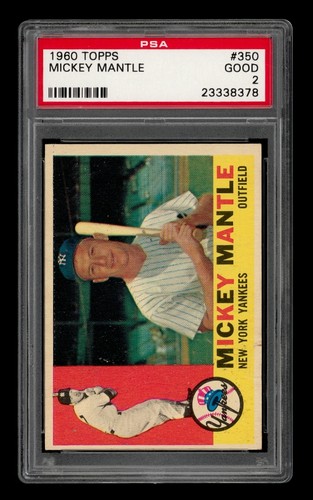 1960 Topps Set-Break #350 Mickey Mantle PSA 2 GOOD