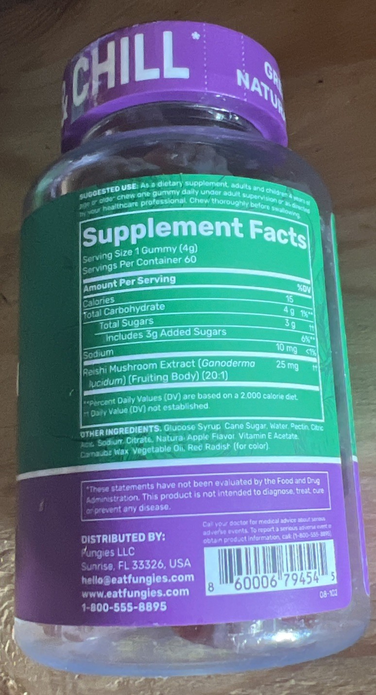 2-Reishi Mushroom Gummies, Delicious Apple, 60 Pectin Gummies 12/2026