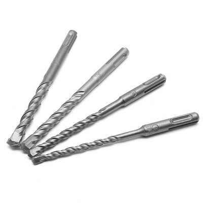 4 Pcs 1/4'' SDS Plus Hammer Drill Bit Set for Concrete Masonry Wall