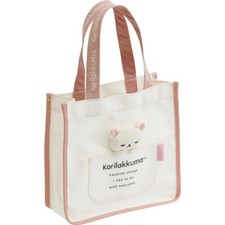 San-X Rilakkuma Mini Tote Bag Korilakkuma Canvas Lunch Bag Bicolor Pink Preorder