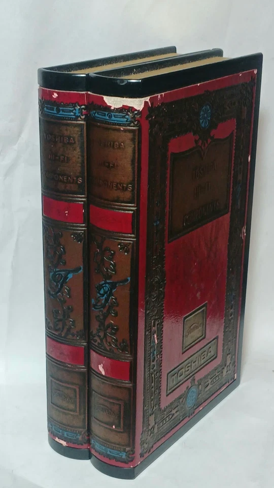 RARO! Encendedor de escritorio apilado vintage IM Corona TOSHIBA HI-FI publicidad 2 libros Foto 3 de 4