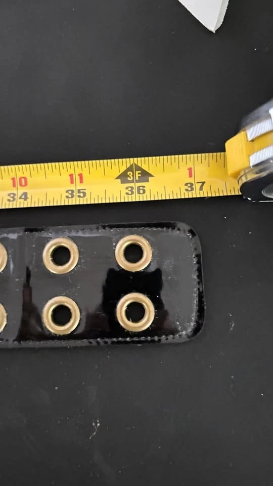 Vintage 70s MOD Black Vinyl & Gold Belt - Image 2 of 2