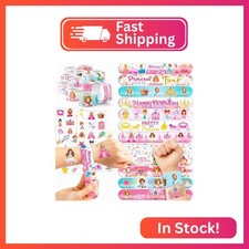 Cherisnowy 72PCS Little Princess Party Set - 48PCS Temporary Tattoos  24PCS Sla