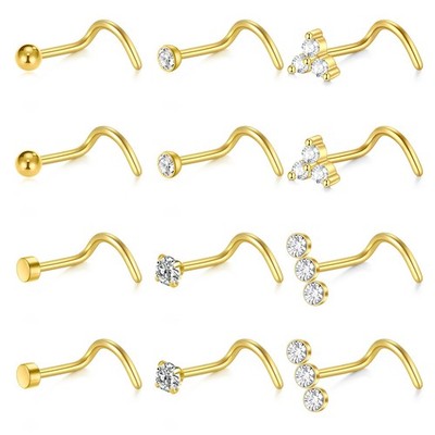Nasenstecker 18G Nasenschraube 2mm CZ Chirurgenstahl Nasenpiercing mit Zircon...