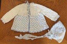 Vintage Handmade Baby Sweater Hat Set