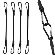 24 Inch Bungee Cord with Carabiner Hook | 4 Pack Superior Latex Heavy Duty St...