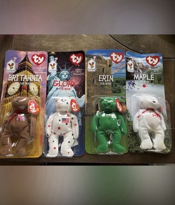 Ty McDonald's Teenie Beanies 1999 Bear Set of 4 Britannia Glory Erin Maple
