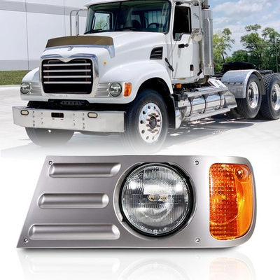 #ad Mack CV Left Headlight Assembly Driver Side Replacement Headlamp Grey $64.89