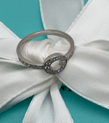 NEU Tiffany & Co. Offener Kreis Platin Diamant Ring Größe 7,5 Pt 950