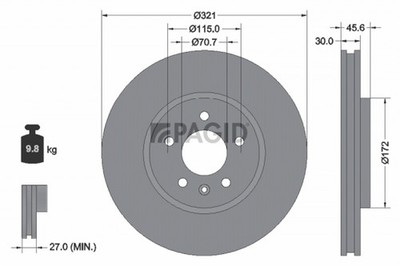 2x Bremsscheibe PAGID 55568NC für OPEL ASTRA Caravan P10 ZAFIRA TOURER P12 GTC 3
