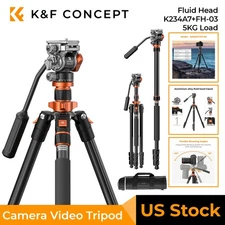 K&F Concept 83" Camera Video Tripod w/ 360° Panorama Fluid Head Compact for DSLR