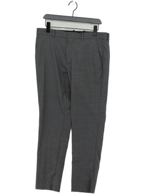 AllSaints Men's Trousers W 34 in Grey Wool with Polyester, Cotton Chino