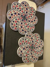 Pair Of Hand Painted 7" Ceramic Trivet Trays Turkish Made In Turkey (Türkiye)