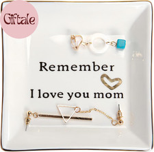 Ceramic Ring Dish Jewelry Tray-Mom Gifts, Remember I Love You Mom - Birthday, Mo