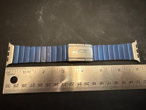 JDC Titanium Grade 5 Titanium Blue Apple Watch Band