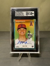2023 Topps Chrome Platinum #CPALO Logan O Hoppe Rookie Auto Aqua #'d /150 SGC 10