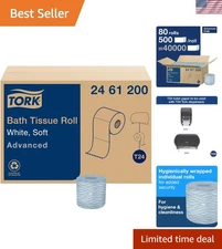 Toilet Paper Roll White 2-Ply Soft Tissue compatible with T24 Dispensers 80 R...