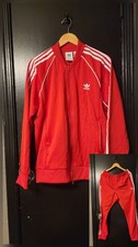 Adidas Originals Men's Superstar SST Track Suit Jacket  Pant Red