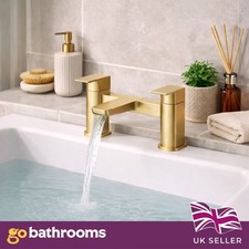 Brushed Gold Bath Filler Tap Solid Brass Lever Control Bath Bathtub Accessory