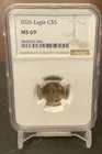 US 2026  $5 American Gold Eagle 1/10 Ounce Coin NGC MS69 Slab.