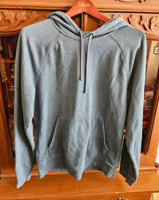 TEK GEAR Blue Solid Pullover Hoodie w/ Pockets Fleece Cotton Blend Size S