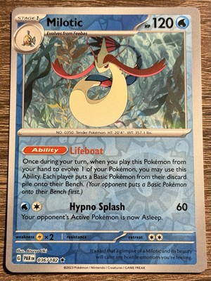 Milotic 036/182 Reverse Holo Rare Pokemon Paradox Rift LP (L)