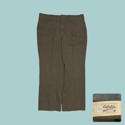 Vintage Cabelas Hunter Green Heavy Twill Hunting Work Pants Made In USA 38x30
