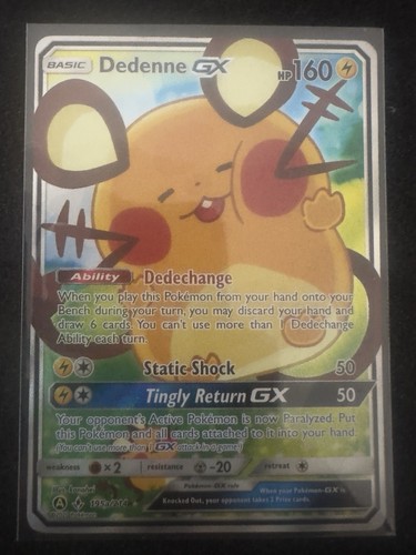 2020 Pokemon Dedenne GX 195a/214 Alternate Art Promo Unbroken Bonds Holo