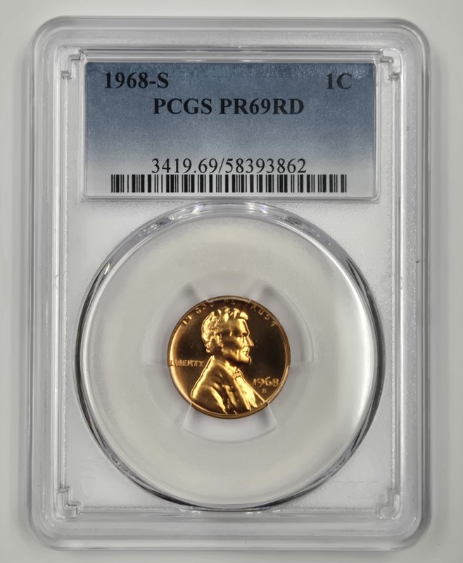 1968-S Lincoln Memorial Cent PR69 RD PCGS