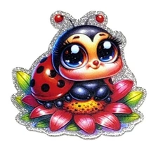 50% OFF - Cute Ladybug - Acrylic Flatback Charms - For Badge Reels - DIY Crafts