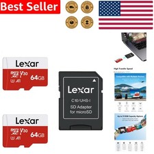64GB Micro SD Card 2 Pack 100MB/s U3 V30 A1 4K High Speed Memory Adapter Phon...