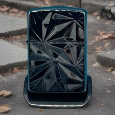 Zippo Crazy Ripples In Black Ice Double Sided Armor Japanese Circa 2021