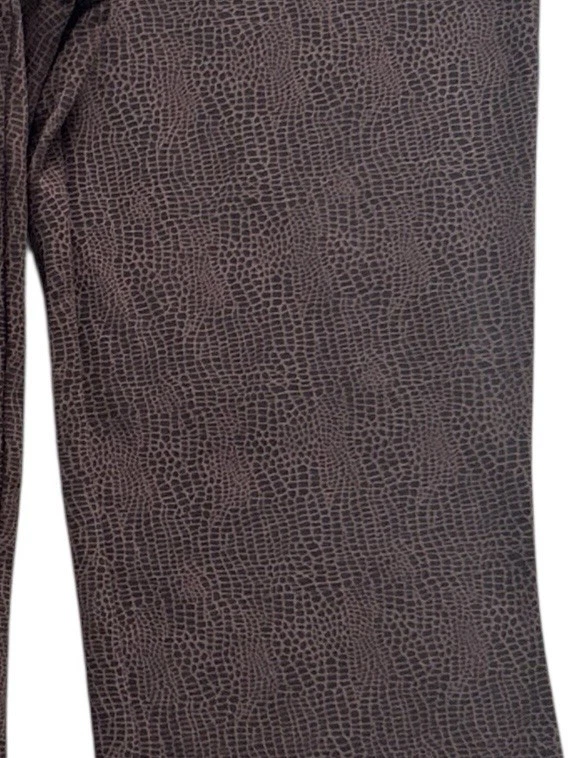 DG2 Diane Gilman Pants Womens PL Brown Pull On Stretch Bootcut Reptile Snakeskin - Image 2 of 4