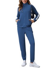 Women 2 Piece Tracksuits Set 2025 Fashion Fall Sets Sweatsuit Long Sleeve Jog...