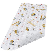 Lnond Kids Non-Slip Bathtub Mat, 40" x 16" Rectangular , Yellow Excavator