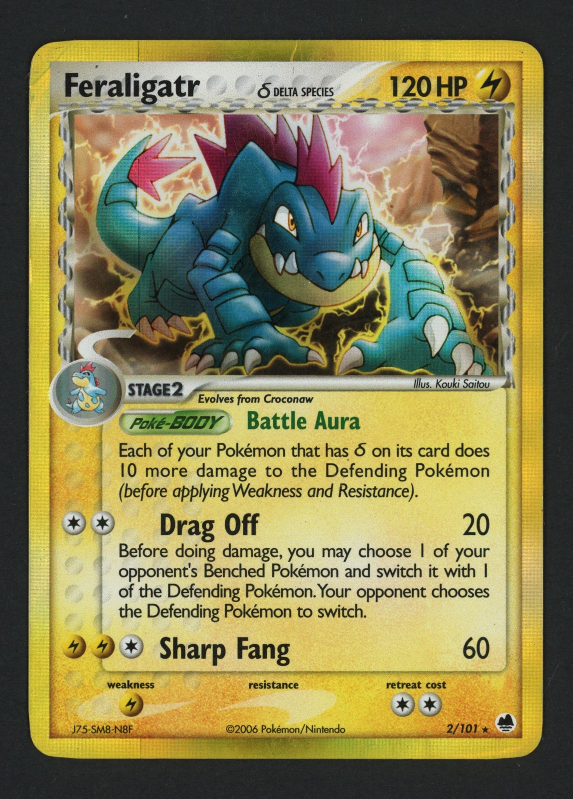 Feraligatr 2/101 Delta Species Dragon Frontiers Holo Rare Pokemon TCG