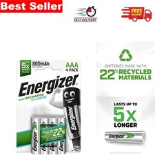 Eco-Friendly Rechargeable AAA Battery Pack - 800 mAh, Pre-Charged for Use 12.99 per battery