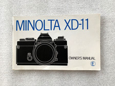 Minolta XD-11 Owner's Manual Instruction
