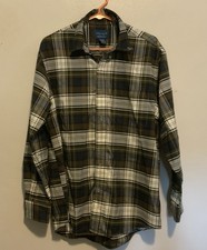 Vtg Penneys Towncraft Mens LS Shirt Wrinkle Free Stain Release Sz M Green Plaid